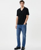 Resim Straight Fit Boru Paça Kot Pantolon - Mark Jean 