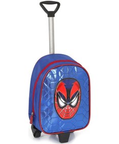 Resim Spiderman Çekçekli Mavi Parlak Dikişli Baskılı Anaokulu Çantası 