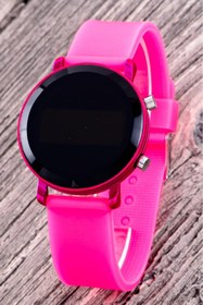 Resim Fuşya Renk Kız Çocuk Saati Led Watch Hediye Bileklik Kol Saat ST-304313 