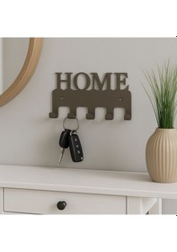 Resim Lunoart Home Yazılı Metal Anahtarlık Askısı Duvar Tipi Anahtar Organizer Vizon 