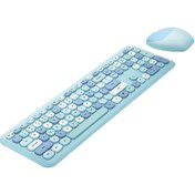 Resim Büro Ev Ofis Bilgisayarı İçin Sevimli Mavi Klavye Mouse Seti Diğer 