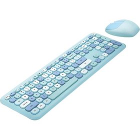 Resim Büro Ev Ofis Bilgisayarı İçin Sevimli Mavi Klavye Mouse Seti Diğer 