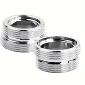 Resim 2 Adet Metal Dişli Musluk Adaptörü Filtreleri - M24-M22 Çift Dişli Su Filtresi, Kir Tutucu Tasarım, Lavabo, Duş Başlıkları ve Küvetler için, Kabartmalı Detaylar, Verimli Filtrasyon Malzemesi 