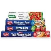 Resim Pişirme Kağıdı- Streç Film - Buzdolabı Poşeti Ekonomik Mutfak Seti -2 