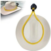 Resim Rogfer Araba Kovboy Şapka Rafı Ev Kapısı Arka Şapka Kanca Tutucu, Renk: Sarı 