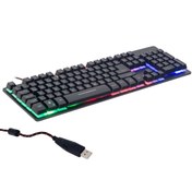 Resim Ayt Hello HL-18744 Usb Kablolu Metal Kasa Mekanik Hisli RGB Işıklı Oyuncu Gaming Q Klavye 