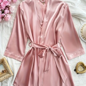 Resim Kadınlar için Seksi V-Yaka Bağlamalı Önlük - %100 Polyester Hafif Her Mevsim Makinede Yıkanabilir Rahatlık Pijama Takımı, Mikro-Esneklik ve İpli Bel ile Evde Dinlenme İçin 