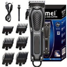 Resim KM-1071 Profesyonel Elektrikli Saç Kesme Makinesi USB Şarj Edilebilir Kablosuz Sakal Düzeltici Erkekler Güçlü Saç Kesme Makinesi Kesme Aracı | Benim için saç kesme makinesi 