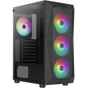 Resim Falcon 4x12cm FRGB LED Fan, Akrilik Yan Panel, USB 3.0 Oyuncu Bilgisayar Kasası 