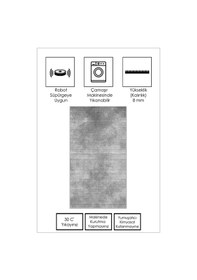 Resim West Home Makinede Yıkanabilir Kaymaz Taban Leke Tutmaz Gri Salon Halısı Mutfak Halısı Ve Yolluk 610 Grey 