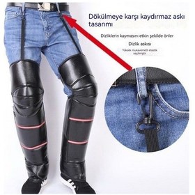 Resim Motosiklet Diz Pedleri Açık Sıcak Rüzgar Geçirmez Bisiklet Gümüş - Siyah 