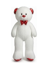Resim Parlak Papyonlu Peluş Ayı 100 Cm 27105 Beyaz Çok Renkli 