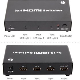 Resim Vcom DD433 3-1 Port 1.4V 3D Metal Hdmi Switch 