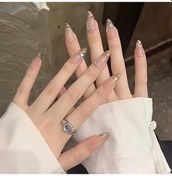 Resim 10'lu Ten Uzun Badem Tt1132 Tekrar Kullanılabilir El Yapımı Protez Takma Tırnak S 