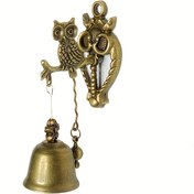 Resim Manyetik Baykuş Tasarımlı Vintage Metal Rüzgar Çanı Kapı Zili, Bahçe, Mağaza Önü veya Giriş için Rustik Duvar Asma Süs, Tatiller, Doğum Günleri veya Ev Dekoru için Yaratıcı Hediye 