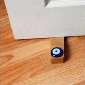 Resim PremiumPort Ahşap Kapı Stoperi Seti, Nazar Boncuklu, Şık ve Kullanışlı Tasarım 
