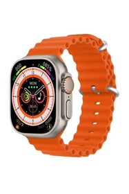 Resim pazariz Gs8 Watch 8 Ultra Akıllı Saat Turuncu Türkçe Watch 2.02 Inc Beyaz Bez Kordon Hediye 