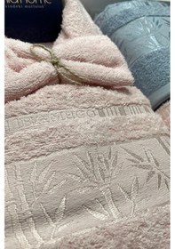 Resim Elmas Bambu 10 Parça Aile Bornoz Takımı Pudra Mavi Çok Renkli 