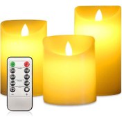 Resim Led Işıklar, Gerçekçi Titreyen Alevlere Sahip Titreyen Led Işıklar, 3'lü Set 10 Cm, 12,5 Cm, 15 Cm , Cadılar Bayramı Dekorasyonu, Estetik Oda Dekoru Çok Renkli 