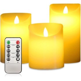 Resim Led Işıklar, Gerçekçi Titreyen Alevlere Sahip Titreyen Led Işıklar, 3'lü Set 10 Cm, 12,5 Cm, 15 Cm , Cadılar Bayramı Dekorasyonu, Estetik Oda Dekoru Çok Renkli 