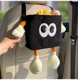 Resim Chuangyinshop Brown 2si1 Araç Çöp Kutusu Ve Mendillik Sevimli Yüz Desenli Dayanıklı Polyester Fiber Şemsiye Saklama Kovası Araç Organizer 