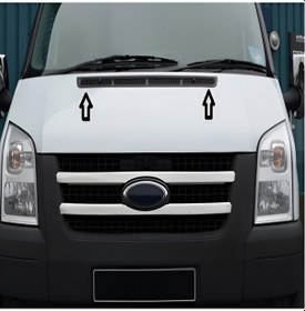 Resim Servetoto Ford Transit Krom Ön Kaput Havalandırma Izgarası 1 Parça P.Çelik 2003 > 2013 