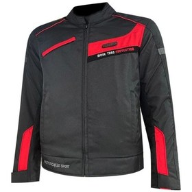 Resim Motoanl Motosiklet Montu Kısa 4 Mevsim Hörgüçlü Full Korumalı Maxdura Güçlendirilmiş Kumaş Motor Mont Red 