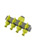 Resim Reedark 4 Yollu Bahçe Hortumu Bağlantısı - 1 Giriş 4 Çıkışlı Abs Vana, Yeşil-gri 