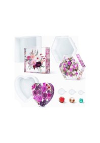 Resim Silikon Kalıplar, Çiçek Koruma İçin Derin Kare Altıgen Kalp 