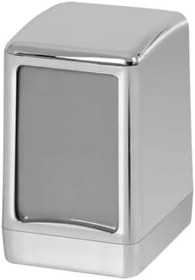 Resim 4 Adet Krom Kaplama Masa Üstü Peçetelik Metalik Gri Kaplama Metal Görünüm Masaüstü 2 yönlü Dispanser 