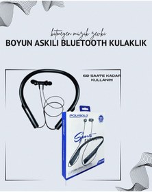 Resim S'82 Polygold PG-100 Boyun Askılı Kablosuz Kulaklık – 200 Saat Bekleme Süresi, Stereo Ses, Mikrofonlu 