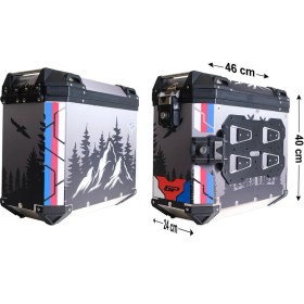 Resim Gp Kompozit DSN06 Universal 40 Lt x 2 Desenli Alüminyum Motosiklet Yan Çanta Seti 