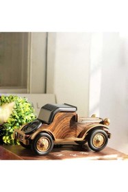 Resim LEERFEI Nostalji 1938 Bluetooth Taşınabilir Araç Hoparlör Ahşap Araba Görünümlü Usb/aux/fm Radyo 