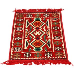 Resim Etnik Motifli Otantik Dekoratif Kilim Desenli Halı 60cmx90cm M4 Kırmızı 