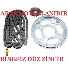 Resim Honda Cbr 125 Zincir Dişli Seti 2011-2017 (Zincir Oringsiz Düz Zincir ) Arasmoto 