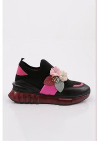 Resim Dgn 240 Kadin Çiçek Detayli Sneakers 240-2026-R0507 Fuşya 