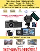 Resim Besonders F6 PRO SERİ 1080P 4K Full HD 3 Kameralı Wifi GPS Gsensör Gece Görüş Ön Arka İç Kayıt Araç İçi Kamera 