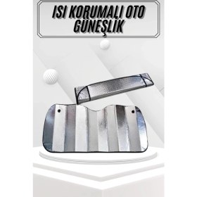 Resim Venüs Shopping Güneşlik Koruyucu Metalize Perde Oto Araç Araba Güneşliği Ön Cam İçin Standart Ebat 