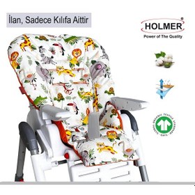 Resim Holmer Leke Tutmaz Organik Mama Sandalyesi Minderi & Kılıfı Max-M Turuncu 