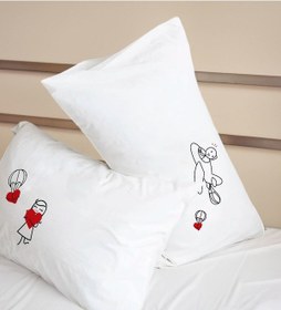 Resim Bk Gift Sevgili Tasarımlı Pamuklu 2 Li Yastık Kılıfı Seti-1 50x70cm , Sevgiliye , Ev si, Tasarım Ev Tekstili 