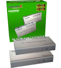 Resim APRONX Cat5e / Cat6 120 Metre 4k Kvm Hdmi Usb Extender Hdmı Menzil Genişletme Arttırma Uzatma 