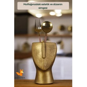 Resim Tezgah Kaşıklık Modern Tezgah Üstü Kaşıklık Dekoratif Dik Kaşıklık Altın Eskitme Renk Model 23 