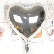 Resim Nessiworld Kalp Uçan Balon Folyo Gümüş 80 cm 32 inç 