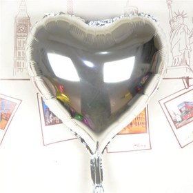 Resim Nessiworld Kalp Uçan Balon Folyo Gümüş 80 cm 32 inç 