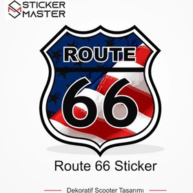 Resim Vespa Uyumlu Route 66 Sticker - 2 Adet 