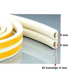 Resim 10X2=20 mt Beyaz Kapı Pencere Soğuk Izolasyon Bandı Fitili Yapışkanlı 