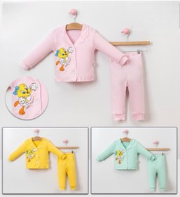 Resim Sparrow Laurel Kız Bebek Tweety Baskılı Önden Düğmeli Pijama Takımı ,alt Üst Gecelik Takımı (6-18 Ay) 