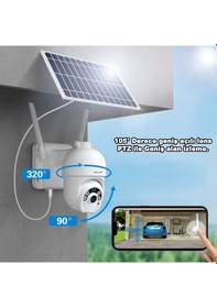 Resim S10-PRO 4G Sim Kartlı Pilli Solar Dış Ortam 360° Güvenlik Kamera 