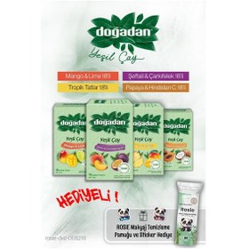 Resim Doğadan 4 Paket Yeşil Çay Ailesi 18'li Paketler Ve Rosie Pamuk Hediyeli 
