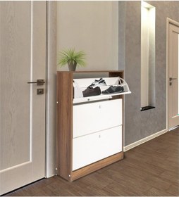 Resim 3 Katlı Modern Ayakkabılık Beyaz 